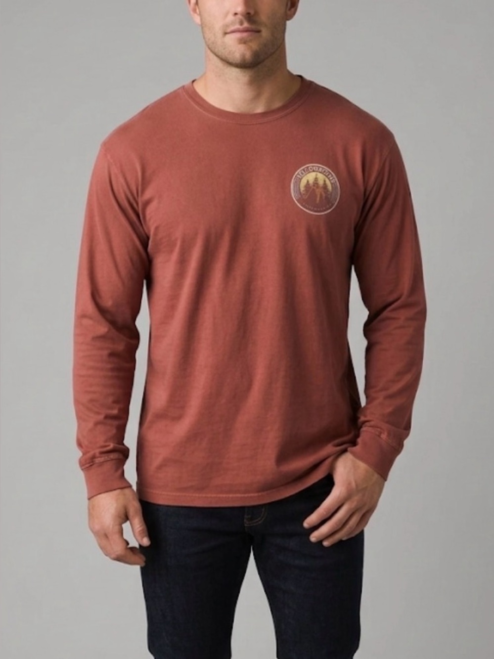Techstyles Yellowstone National Park Graphic T Shirt Men XL Burnt Red Outdoorsy